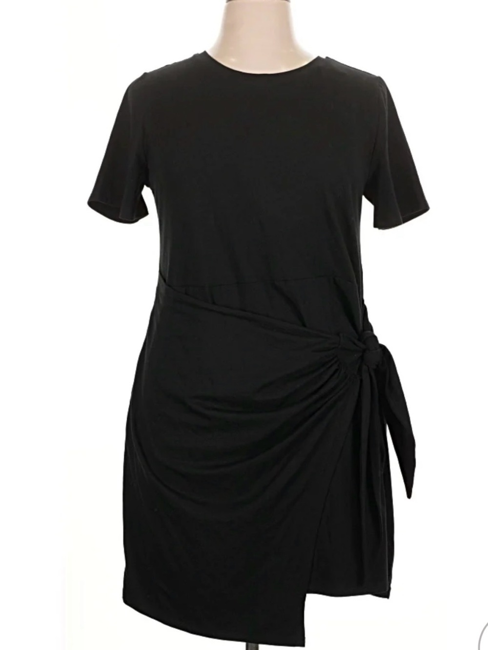 Target Black Side-Tie Short Sleeve Mini Dress Womens